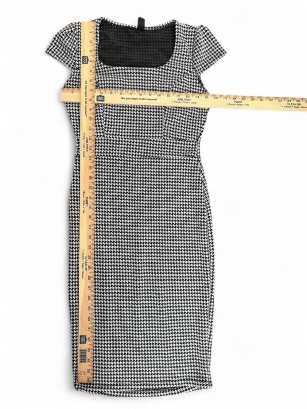 Windsor Black White Houndstooth Sloan Sheath Dress Cap Sleeve Size Medium - Picture 5 of 5